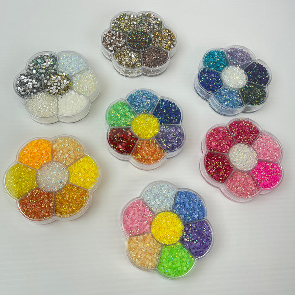 Custom 7 Compartment Flower Power Rhinestone Kit