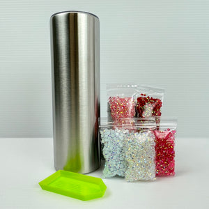 30oz Skinny Stainless Tumbler Custom Rhinestone Pack